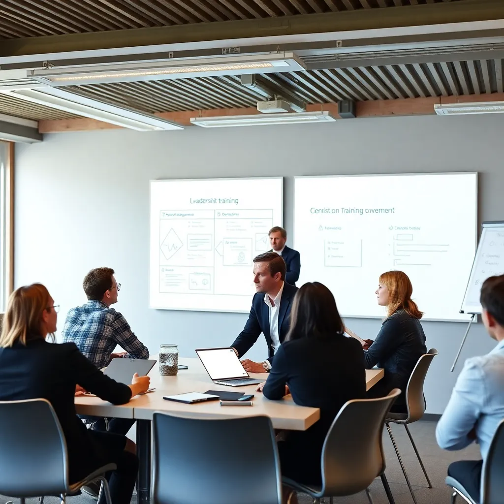 Workshop mit Führungskräften, die an praktischen Übungen teilnehmen