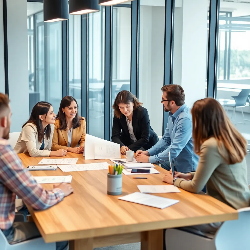 Professionelles Team in einer Besprechung diskutiert Projektpläne